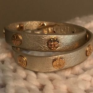 Gold Tory Burch Wrap Bracelet